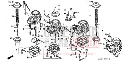 CARBURATEUR (PIECES CONSTITUTIVES) CB750F2W de 1998